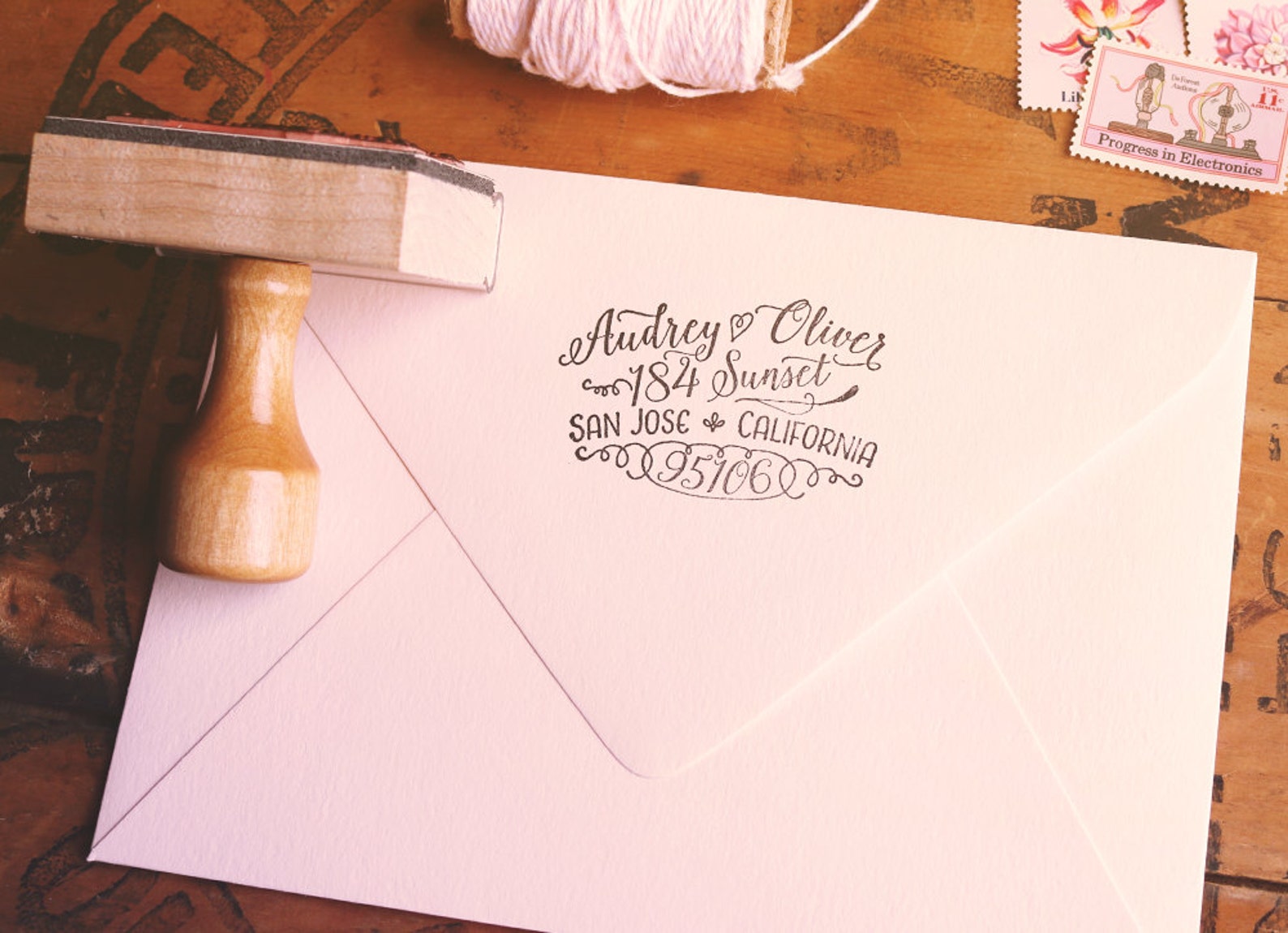 Calligraphy Return Address Stamp Calligraphy Stamp Invitation - Etsy