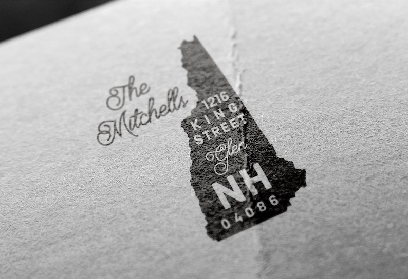 New Hampshire Return Address Stamp State Stamp Personalized Etsy