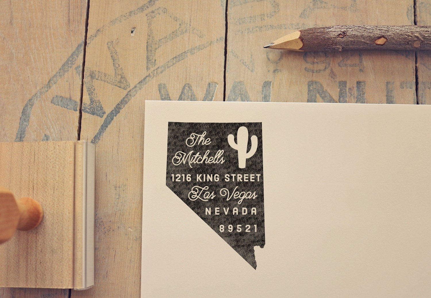 Nevada Return Address Stamp, State Stamp, Personalized Gift, Housewarming, Gift Newlywed, Gift for Her, Rubber Stamp, Custom Nevada Stamp