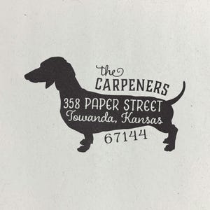 Dachshund Return Address Stamp, Dog Owner Gift, Wooden Handle, Custom Rubber Stamp, Weiner Dog Stamp image 2