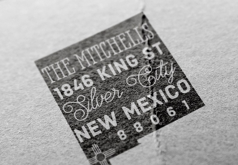 New Mexico Return Address Stamp, Personalized Gift, Housewarming, Gift Newlywed, Gift for Her, Rubber Stamp, Custom New Mexico Stamp image 2