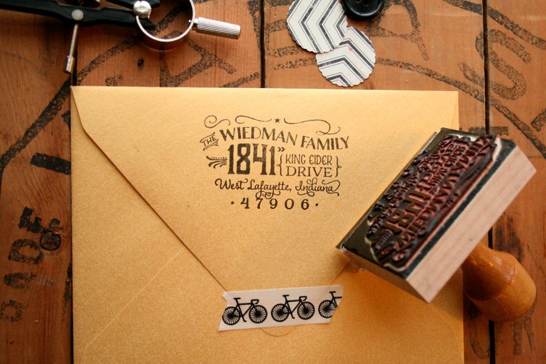 Cutest Return Address Stamp in the Whole World. Wood Handle. Personalized Rubber Stamp. image 4
