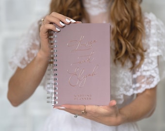 Elegant Wedding Planner Book, Real Rose Gold Foil, Custom Wedding Planner Book, Personalized Wedding Planner, Bridal Shower Gift