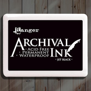 Set of 3 or 5 Ink Pads for Stamps, Ranger Archival Ink, Black, Brown, Blue, Red, Green, or Sepia Ink, 3x2 Standard Size Ink Pads