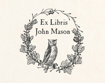 Library Stamp from The Library of Stamp Owl Design Book Stamp Personalized Book Stamp Ex Libris Custom Stamp Owl Whimsical