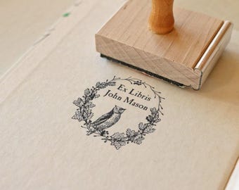 Owl Library Stamp, Custom Ex Libris Self Inking Book Plate, BookTok Gift