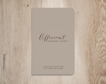 Calligraphy Wedding Officiant Book: Custom Gold Foil Ceremony Keepsake | Adeline Suite