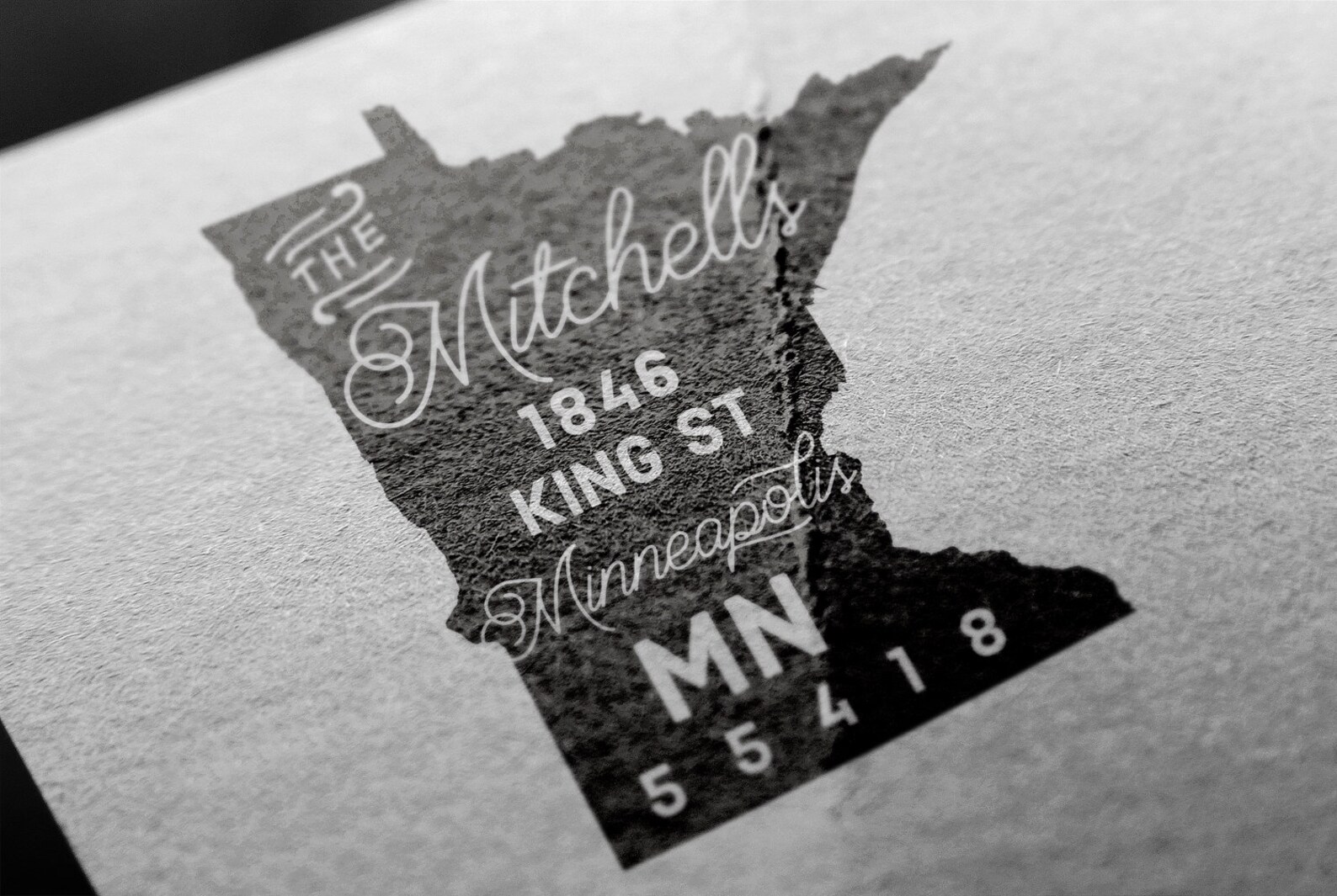 Minnesota Return Address Stamp State Stamp Personalized Gift Etsy