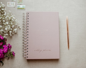 Mauve Wedding Planner Book, Real Rose Gold Foil, Gold Wedding Planner, Bridal Shower Gift, Personalized Wedding Planner