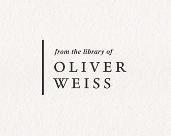 From the Library Of Book Stamp, Custom Minimalist Ex Libris, Personalized Self-Inking Embosser