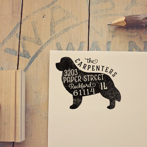 Golden Retriever Dog Return Address Stamp Dog Owner Gift Etsy