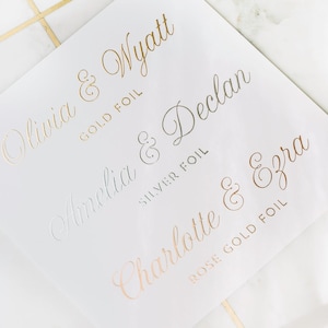 Gold Wedding Vow Books, Vintage Wedding Vows, Shiny Foil Vow Books, Personalized His and Hers Wedding Vow Books, Vow Booklets, Set of Two image 9