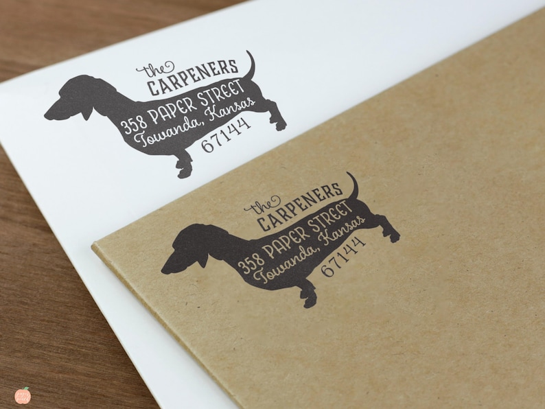 Dachshund Return Address Stamp, Dog Owner Gift, Wooden Handle, Custom Rubber Stamp, Weiner Dog Stamp image 3