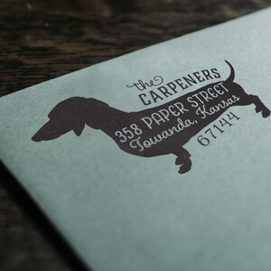Dachshund Return Address Stamp, Dog Owner Gift, Wooden Handle, Custom Rubber Stamp, Weiner Dog Stamp image 5