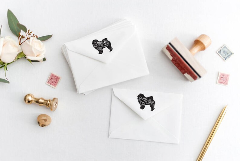 Chow Chow Return Address Stamp, Dog Owner Gift, Wooden Handle, Custom Rubber Stamp image 3