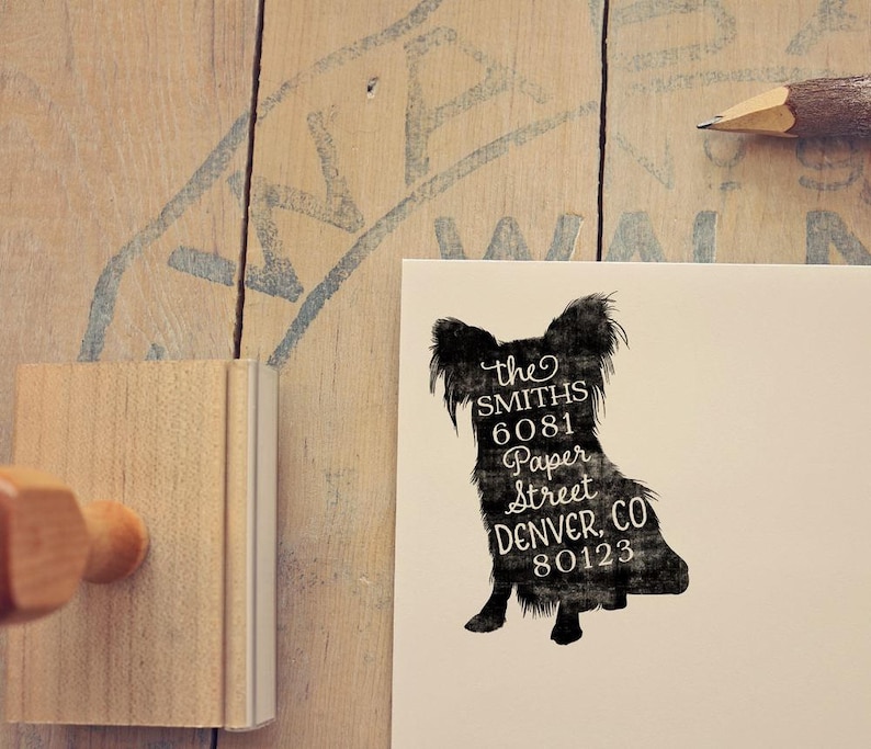 Yorkshire Terrier Return Address Stamp, Dog Owner Gift, Wooden Handle, Custom Rubber Stamp, Yorkie Dog image 1