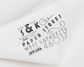 Art Deco Return Address Stamp Custom Stamp Custom Rubber Stamp Personalized Wedding Stamp Personalized Gift Housewarming Gift Vintage