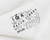 Art Deco Return Address Stamp Custom Stamp Custom Rubber Stamp Personalized Wedding Stamp Personalized Gift Housewarming Gift Vintage