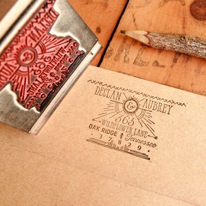 Rustic Address Stamp, Return Address Stamp, Custom Rubber Stamp, Housewarming Gift, Art Deco Stamp, Vintage Stamp, Rustic Stamp, Wedding