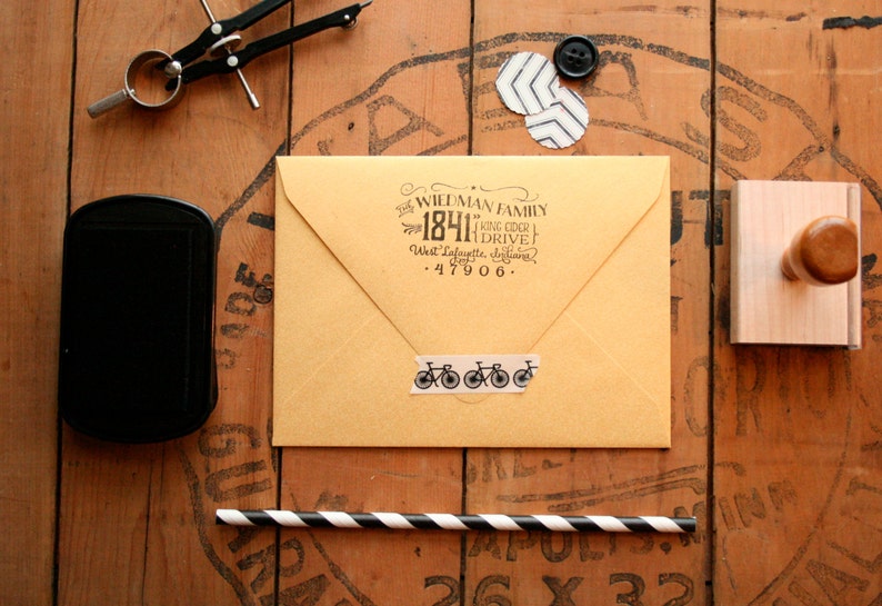 Cutest Return Address Stamp in the Whole World. Wood Handle. Personalized Rubber Stamp. image 5