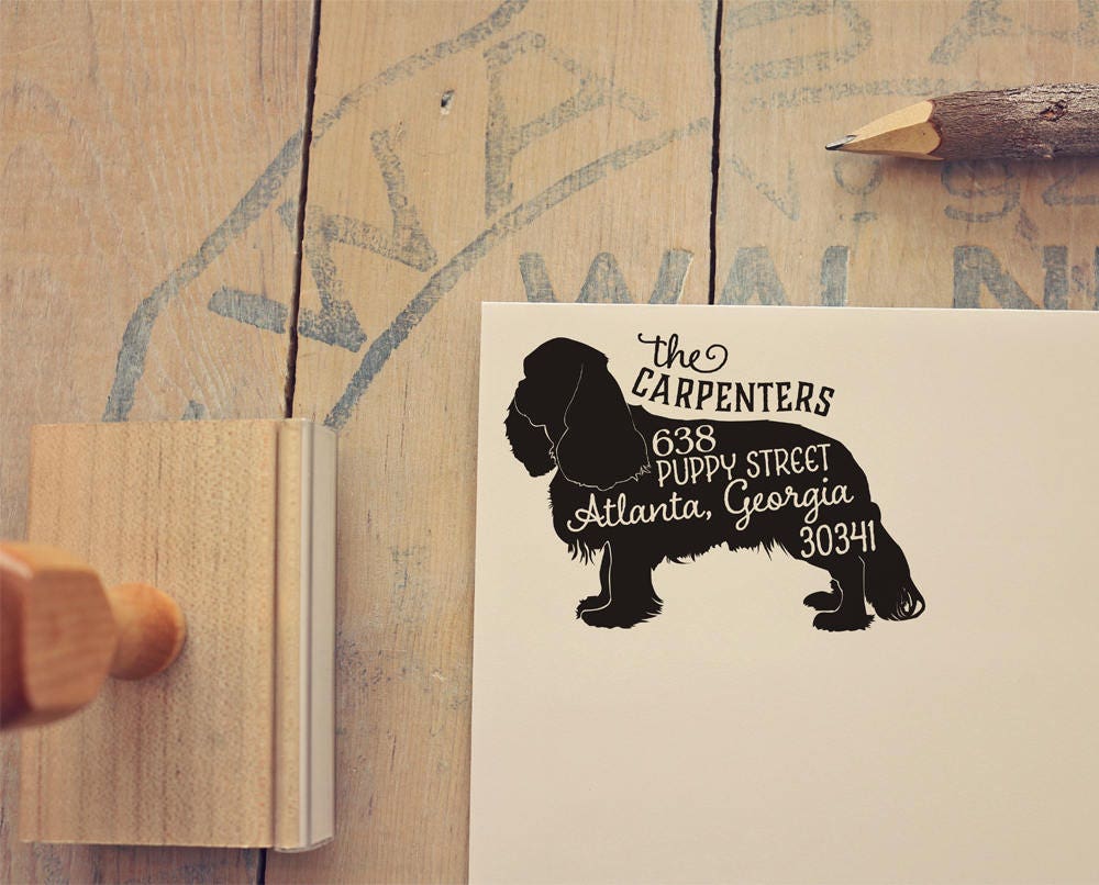 Cavalier King Charles Spaniel Address Stamp Dog Lover Gift Etsy