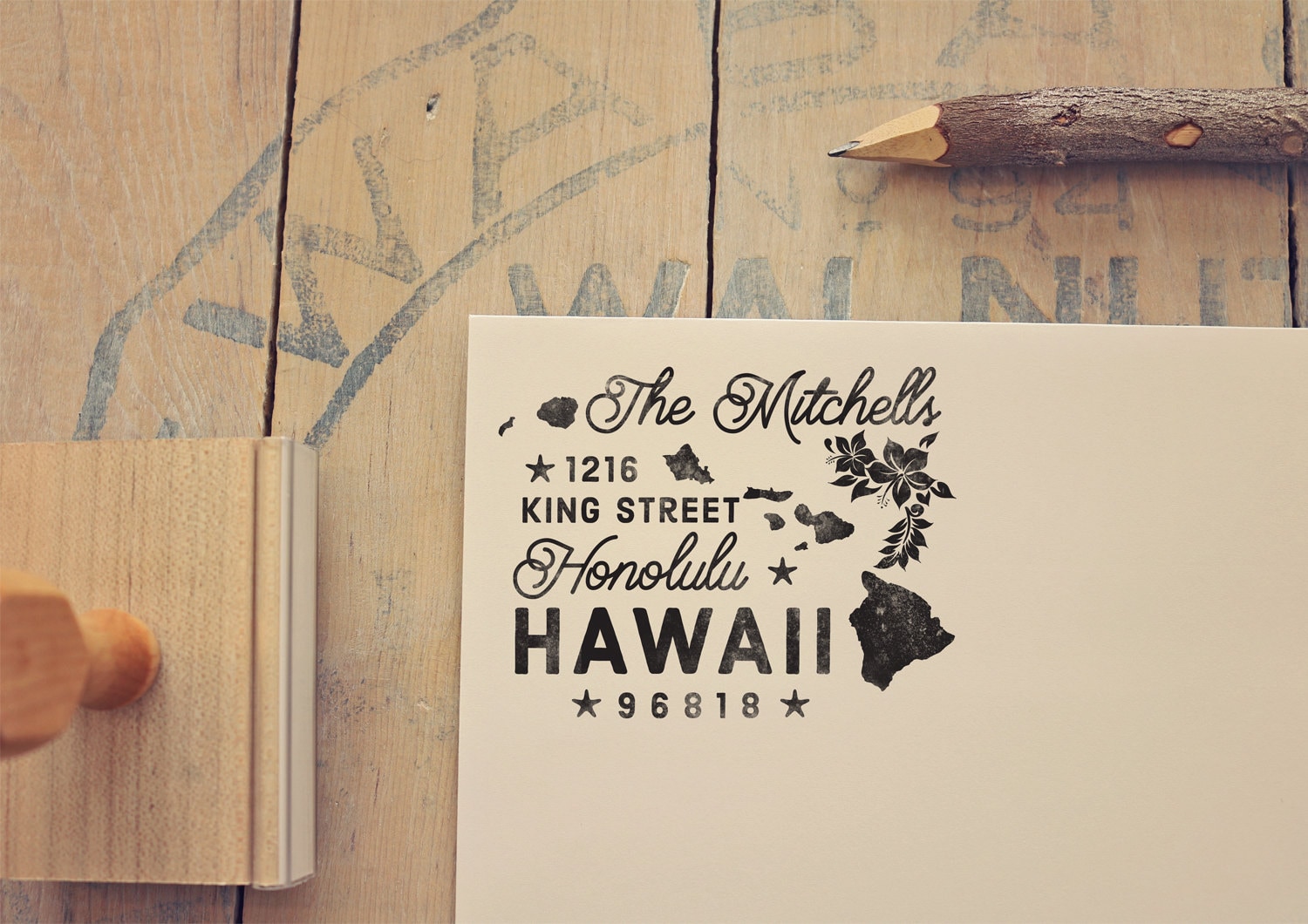 Hawaii Return Address Stamp State Stamp Personalized Gift Etsy Canada
