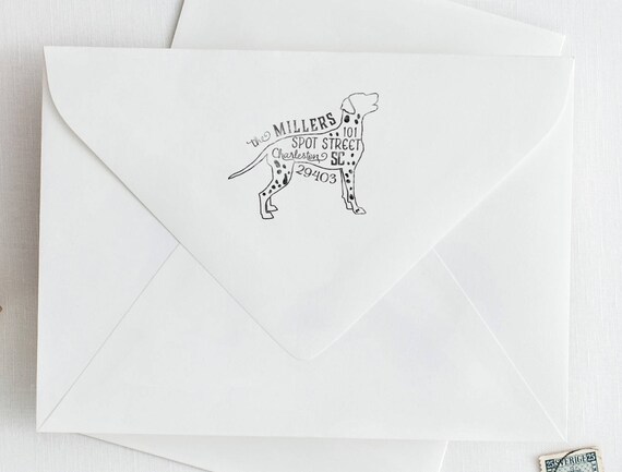 Dalmatian Return Address Stamp, Housewarming Gift, Dog Lover Gift, Puppy Stamp, Personalized Stamp, Custom Stamp, Rubber Stamp Il_570xn