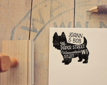 Westie Return Address Stamp, Dog Owner Gift, Wooden Handle, Custom Rubber Stamp, West Highland Terrier Stamp