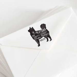 Malamute Dog Return Address Stamp, Dog Owner Gift, Wooden Handle, Custom Rubber Stamp, Akita Stamp image 2