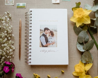 Photo Wedding Planner Book, Printed with Your Photo! Real Gold Foil, Wedding Planner Book, Bridal Shower Gift, Personalized Wedding Planner