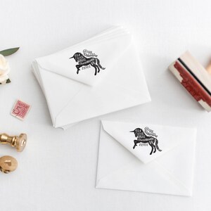 Unicorn Return Address Stamp, Personalized Rubber Stamp, Unique Gift Idea, Housewarming Gift image 5