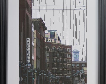 Milwaukee, "The Third Ward" Wisconsin, Allen Bradley, Clock Tower, Marshall Building,Mixed Media, 8 x 10, 11x14, 16 x20 Sold Unframed