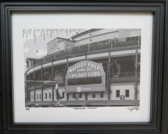 Chicago, "Wrigley Field", Baseball, MLB, Chicago Cubs, Mixed Media, 8 x 10, 11x14, or 16x20 Sold Unframed