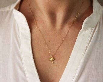 Gold Shark Tooth Necklace on 14k Gold 