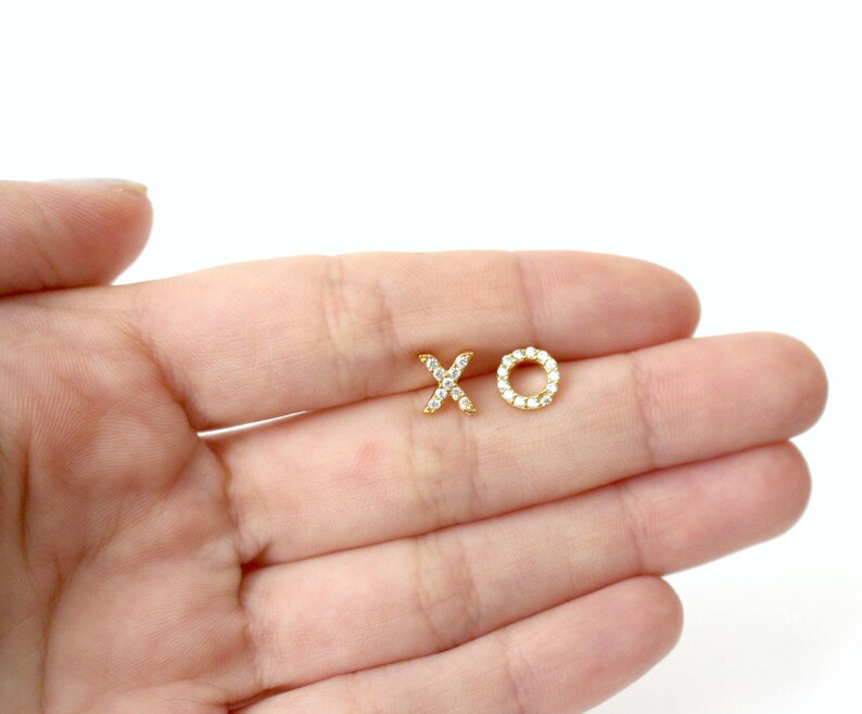 BFF earrings XO Earrings Tiny XO Studs Cz Ear Studs Gift for her