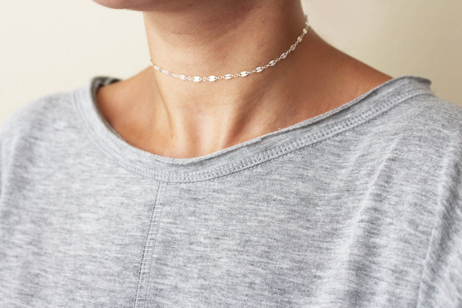 Thin Chain Choker / Simple Choker / Minimal Choker / Thin Etsy