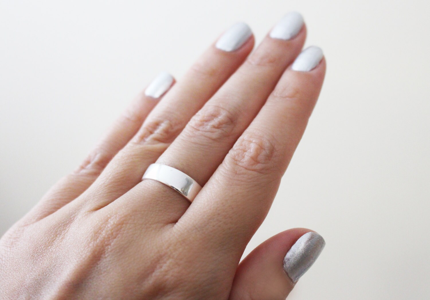 Thick Silver Ring / Simple Silver Ring / Wedding Band Etsy