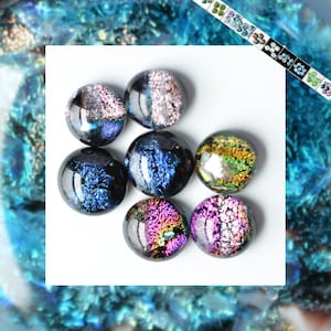 Dichroic Glass Cabochon Assortments, Tiny Jewels, Multiple Size and Color Options