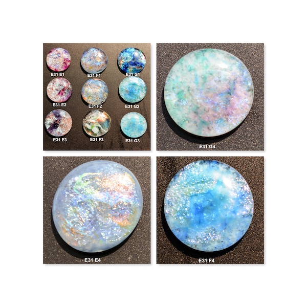 Handmade Dichroic Glass Cabochon, Jewel Tones