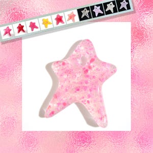 Fused Glass Star Pendant, Multiple Pink and Rose Color Options