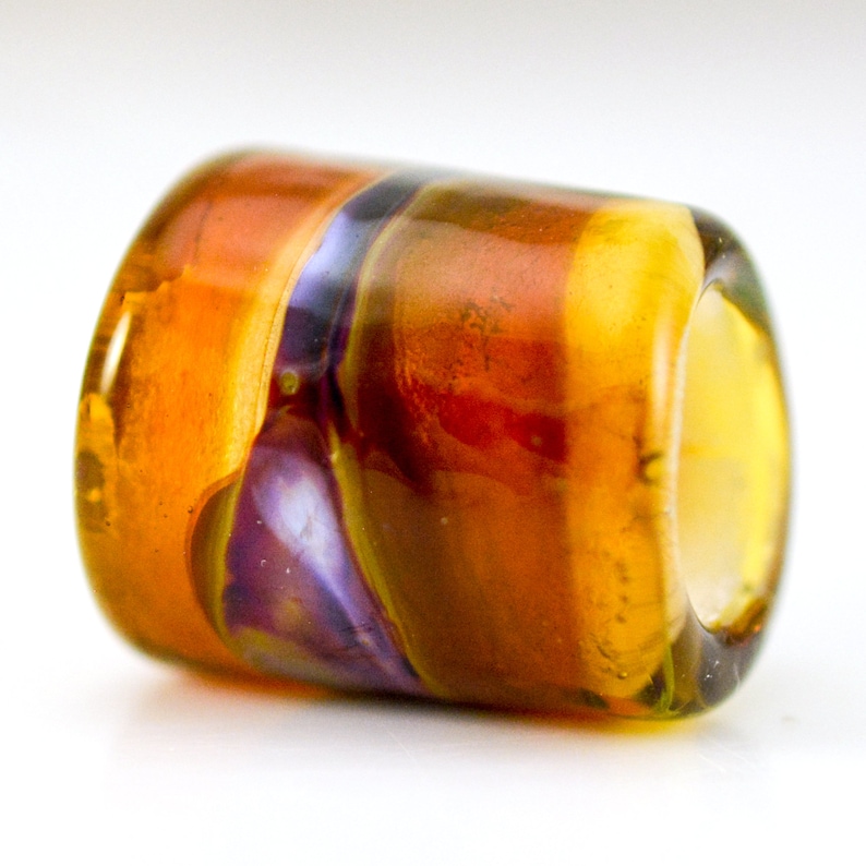 Handmade Glass Lampwork Bead Lava Glow Large Hole
