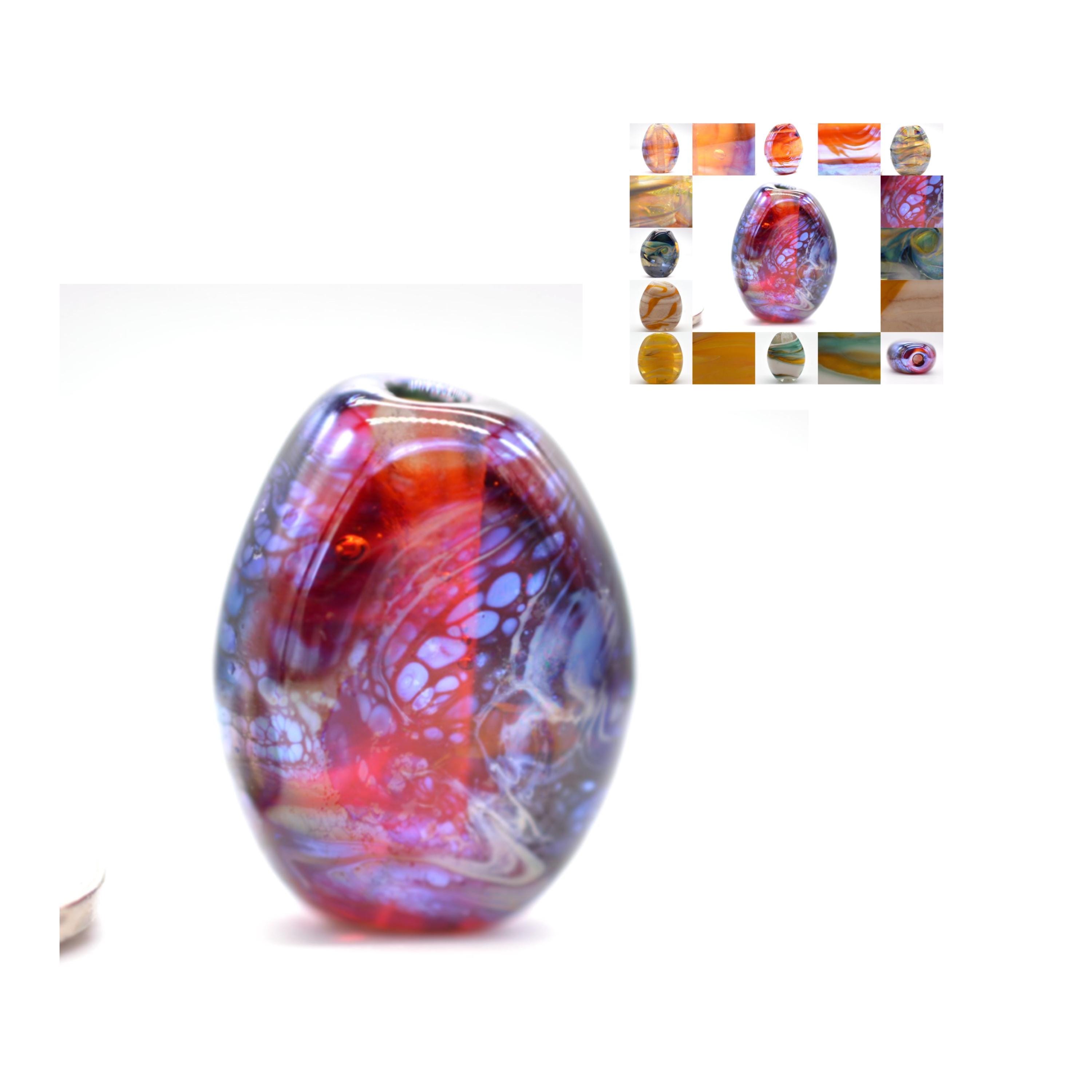 Glass Lampwork Lentil Bead, Handmade, Multiple Options