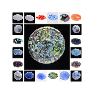 Large Dichroic Glass Cabochon, Winter Collection, Multiple Options