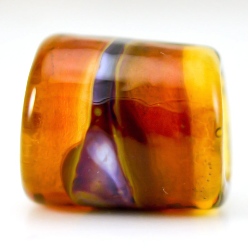 Handmade Glass Lampwork Bead Lava Glow Large Hole