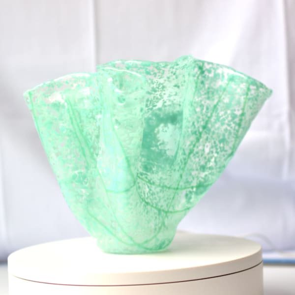 Handmade Glass Vase, Home Decor, Jade Green