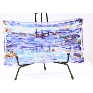Fused Glass Decorative Dish, Waves