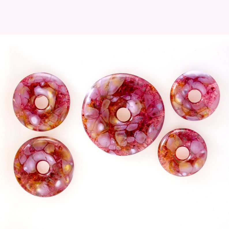 Handmade Fused Glass Disc Rose Petals Etsy