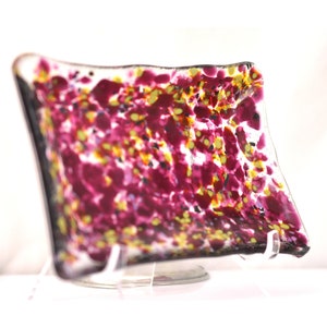 Fused Glass Decorative Dish, Gift, Wild Berries, One of a Kind