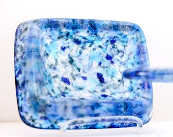 Glass Box, Home Decor, Rectangle, Blue on Blue
