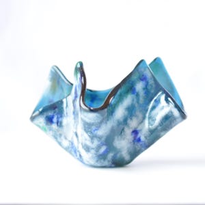Handmade Glass Bud Vase, Blue Haze